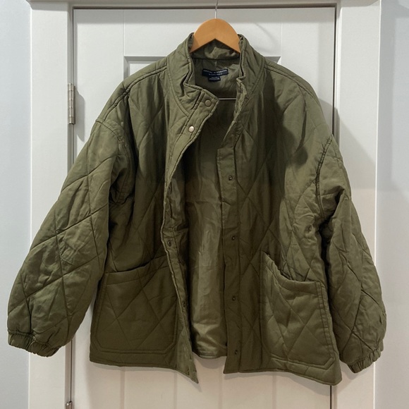 Social Standard by sanctuary XXL women's olive green quilted twill jacket EUC - Picture 2 of 12